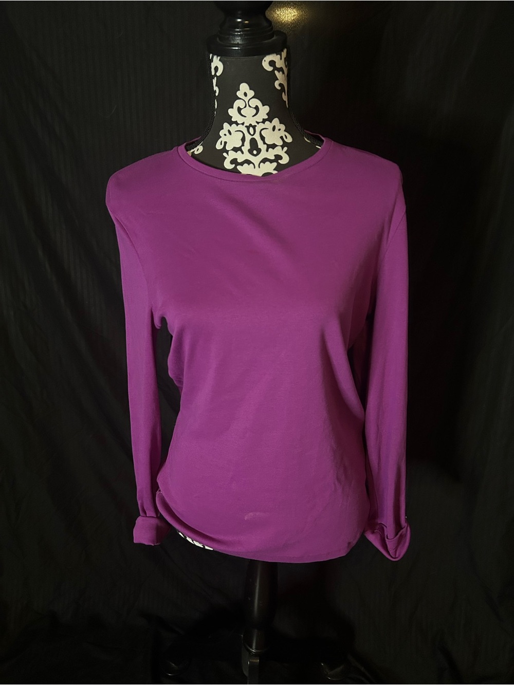 Jones New York Long-Sleeve Crewneck Top - Violet